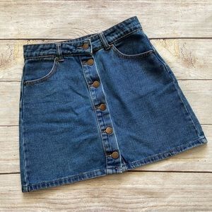 Forever 21 Buttoned Denim Mini Skirt Women’s Size Small Blue